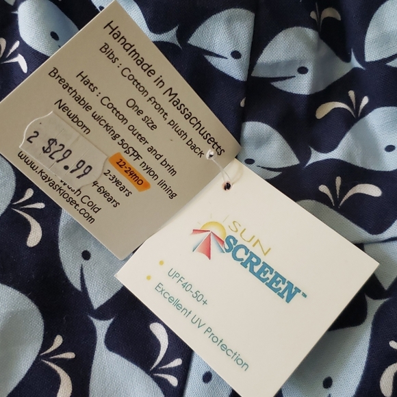 Kaya's Kloset Handmade Whale Sun Hat (a2p) - Picture 2 of 4